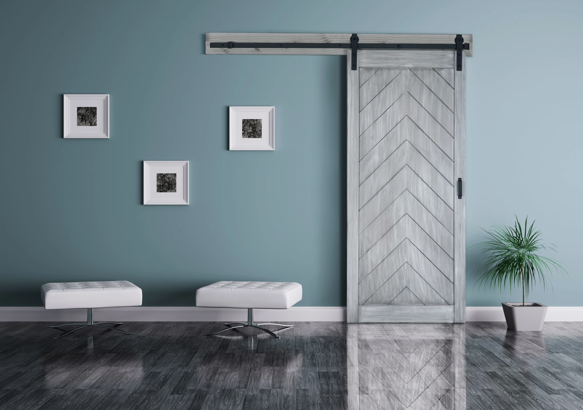 Detail shot of herringbone flooring in a styled room, ideal for product or interior design pages